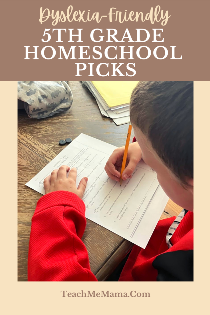 5th grade homeschool curriculum for dyslexia