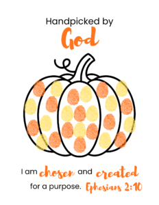 Fall Bible Crafts for Preschoolers: Handpicked by God Pumpkin Craft