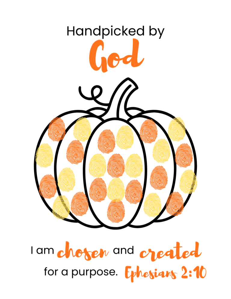 Fall Bible Crafts for Preschoolers: Handpicked by God Pumpkin Craft